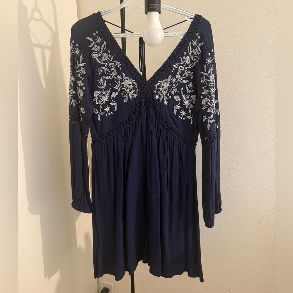 Navy and silver dress